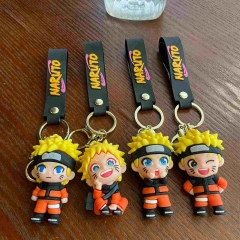 4 Styles Naruto Cartoon PVC Anime Figures Keychain