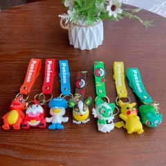7 Styles Pokemon Cartoon PVC Anime Figures Keychain