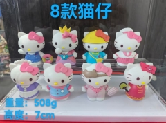 8pcs/set 7cm Hello Kitty Cartoon Anime PVC Figures