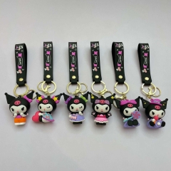 6 Styles Sanrio Kuromi Cartoon PVC Anime Figures Keychain