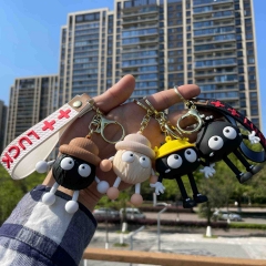 4 Styles Spirited Away Cartoon PVC Anime Figures Keychain