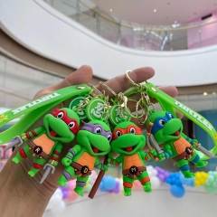 4 Styles Teenage Mutant Ninja Turtles Cartoon PVC Anime Figures Keychain