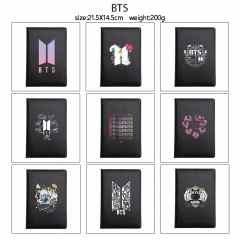 BTS 动漫印花pu车线笔记本硬皮本