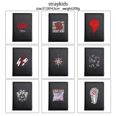 straykids 动漫印花pu车线笔记本硬皮本
