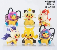 6pcs/set 9cm Pokemon Cartoon Anime PVC Figures