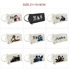 9 Styles Kuroshitsuji/Black Butler Cartoon Canvas Pencil Box Anime Pencil Bag