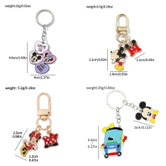 6 Styles Mickey Minnie Mouse Cartoon Anime Alloy Keychain