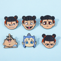 6 Styles Ne zha Cartoon Pin Anime Alloy Brooch