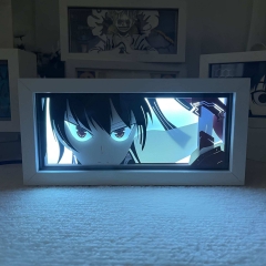16色遥控款【USB+电池仓+触摸】动漫纸雕灯斩赤红之瞳二次元小夜灯桌面摆件卧室房间装饰灯箱木框