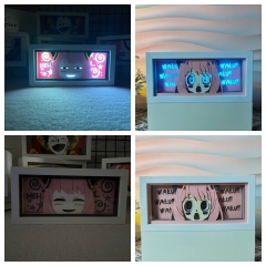 16色RGB遥控款【木框】动漫间谍过家家3D纸雕灯阿尼亚约尔周边剪纸相框灯生日礼物小夜灯