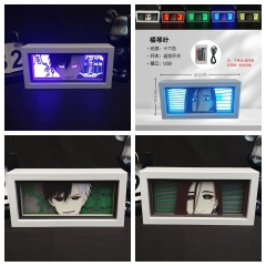 16色RGB遥控款【木框】防风铃3D纸雕灯樱遥橘琴叶动漫周边发光剪纸灯生日礼物桌面小夜灯