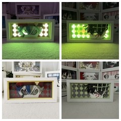 16色RGB遥控款【纸雕灯】木框 黑色四叶草动漫纸雕灯剪纸相框灯阿斯塔由诺周边灯光画生日小夜灯