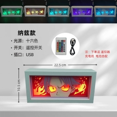 16色RGB遥控款【木框】妖精的尾巴纳兹动漫纸雕灯周边剪纸灯生日礼物桌面摆件