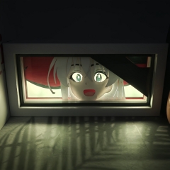 16色RGB遥控款【木框】魔女之旅动漫纸雕灯 娜塔莎周边3D剪纸灯生日礼物创意小夜灯摆台