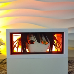 16色RGB遥控款【木框】约会大作战时崎狂三3D纸雕灯动漫周边桌面剪纸小夜灯宿舍装饰摆件