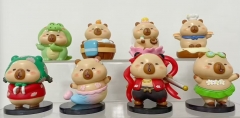 8pcs/set 7CM Capybara Cartoon Anime PVC Figure