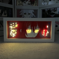 16色RGB遥控款【木框】恶魔高校动莉雅丝动漫纸雕灯3D剪影发光剪纸灯生日礼物小夜灯摆件