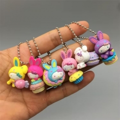 6pcs/set Hello Kitty Cartoon Anime PVC Figures Keychain