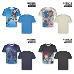 4 Styles Mobile Suit Gundam Cartoon Pattern Anime T-shirt
