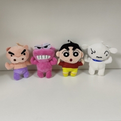 4pcs/set 10CM Crayon Shin-chan Cartoon Anime Plush Toy Pendant