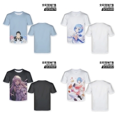 4 Styles Re: Life in a Different World from Zero Cartoon Pattern Anime T-shirt