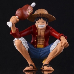海贼王 蹲姿鸡腿路飞 手办 高15cm 重265g 尺寸18.5*14.5*12.5cm 32/箱