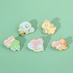 5 Styles Pokemon Cartoon Pin Anime Alloy Brooch