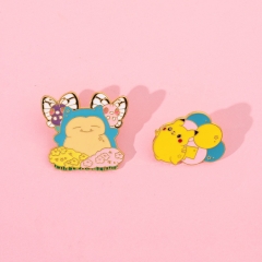 2 Styles Pokemon Pikachu Cartoon Pin Anime Alloy Brooch