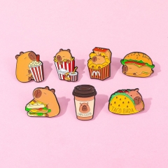 7 Styles Capybara Cartoon Pin Anime Alloy Brooch