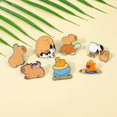 7 Styles Capybara Cartoon Pin Anime Alloy Brooch
