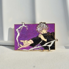 62*43*2MM Jujutsu Kaisen Gojo Satoru Cartoon Pin Anime Alloy Brooch