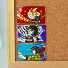 3 Styles 60*36*2MM Demon Slayer: Kimetsu no Yaiba Cartoon Pin Anime Alloy Brooch