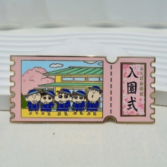 80*37*2MM Crayon Shin-chan Cartoon Pin Anime Alloy Brooch