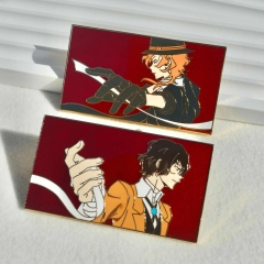 2 Styles 60*35*2mm Bungo Stray Dogs Cartoon Pin Anime Alloy Brooch
