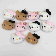 10pcs/set 5*7CM Hello Kitty Cartoon Anime Plush Toy Pendant