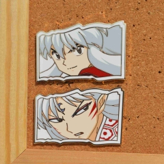 2 Styles 50*35*2mm Inuyasha Cartoon Pin Anime Alloy Brooch