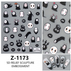 Redanco新款5D浮雕美甲贴纸卡通无脸男立体背胶指甲贴批发Z-1173