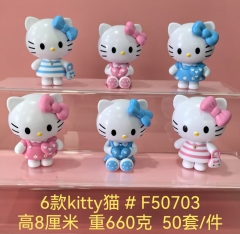 6pcs/set 8CM Hello Kitty Cartoon Anime PVC Figures