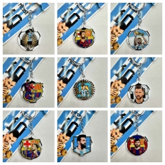 9 Styles Lionel Messi Cartoon Anime Alloy Keychain