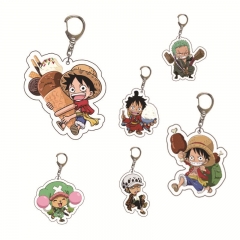 12 Styles One Piece Cartoon Anime Acrylic Keychain