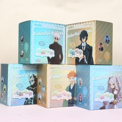 68 Styles 7.5cm 6pcs/set Bocchi the Rock! Jujutsu Kaisen Cartoon Surprise Blind Box Pin Anime Tinplate Brooch