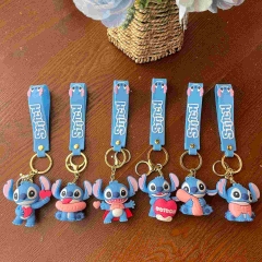 6 Styles Lilo & Stitch Cartoon PVC Anime Figures Keychain