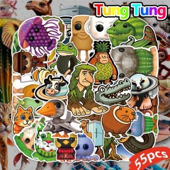 55张山海经tung tung tung sahur卡通贴纸儿童手账不干胶