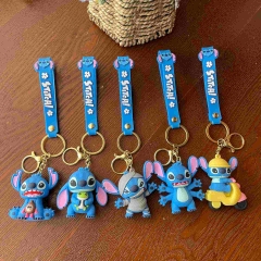 5 Styles Lilo & Stitch Cartoon PVC Anime Figures Keychain