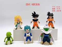 6pcs/set 6cm Dragon Ball Z Cartoon Anime PVC Figures（opp bag package）