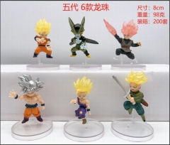 6pcs/set 8cm Dragon Ball Z Cartoon Anime PVC Figures（opp bag package）