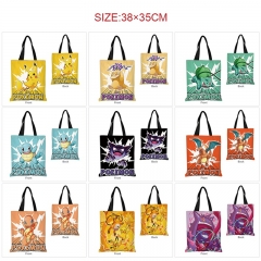 12 Styles Pokemon Cartoon Pattern Anime Canvas Shopping Bag