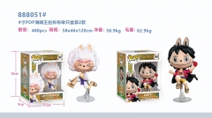 2pcs/set One Piece POP MART Labubu Cartoon Anime PVC Figures
