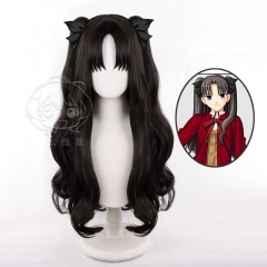 Fate Stay night 远坂凛cos假发 双马尾虎口夹棕黑色假发
