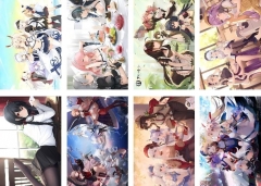 8PCS/SET 42*29CM Azur Lane Cartoon Decoration Anime Paper Poster